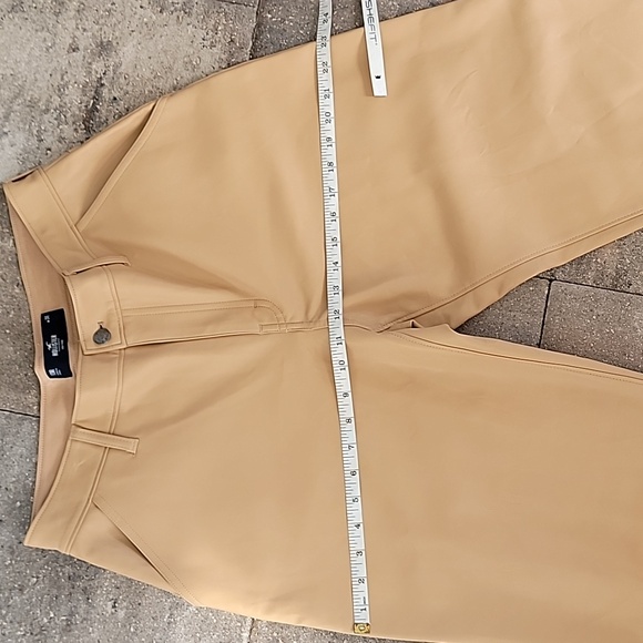 Hollister Faux Leather Tan High-Rise Pants Sz 31R - Picture 12 of 14